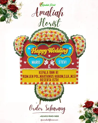 Karangan Papan Bunga Pernikahan di Mangunsoko